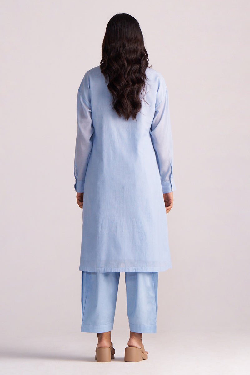 Soft Sky Blue Mul-Mul Co-ord Set