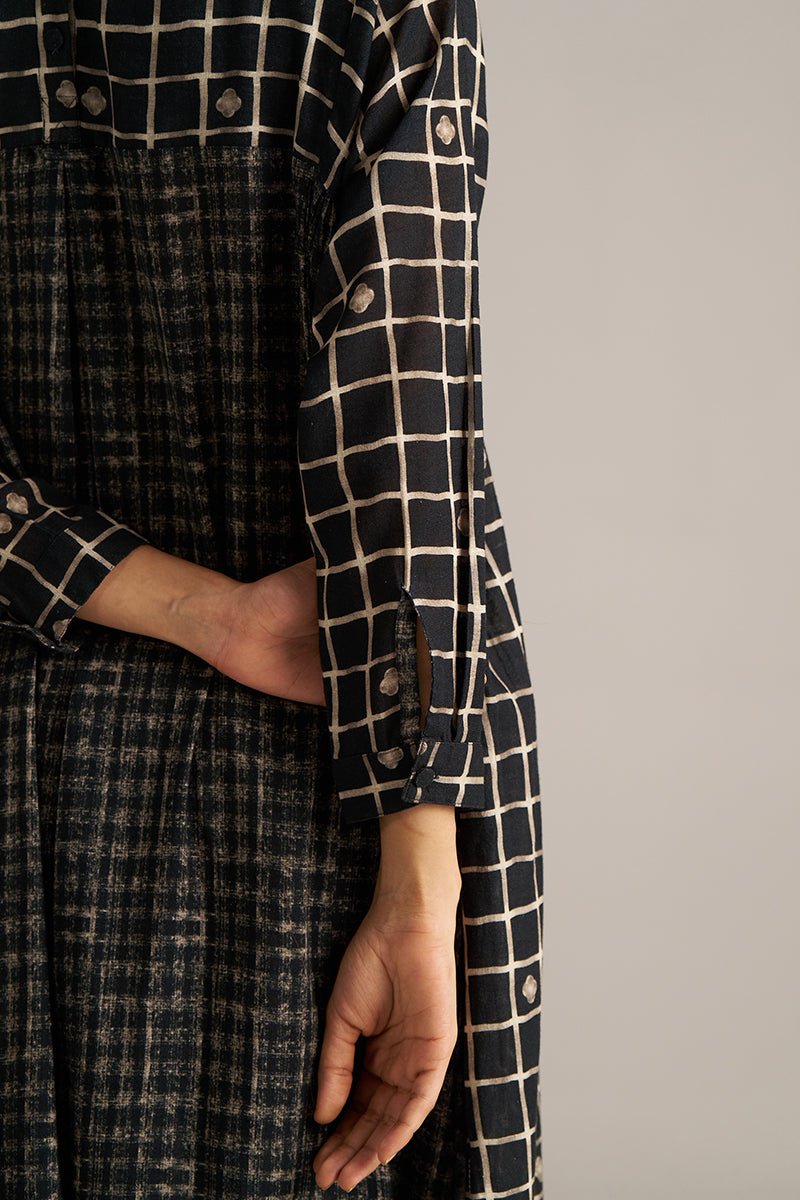 Black Check Print Linen Co-ord Set