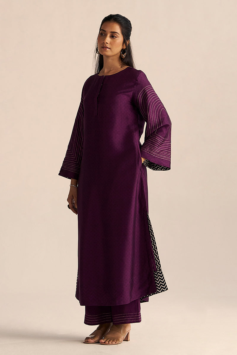 Plum Silk Co-ord Set