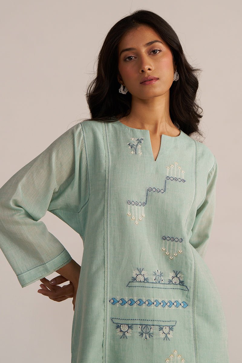 Aqua Woven Cotton Co-ord Set