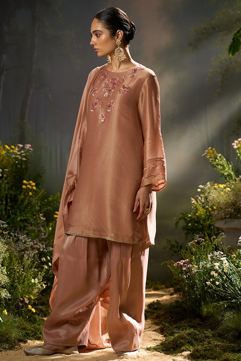 Rose Dawn Tissue Silk Festive Kurta Set