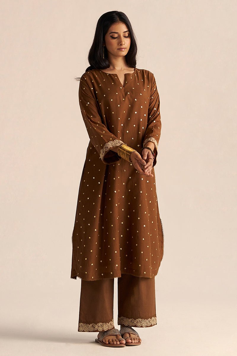 Toffee Embroidered Festive Co-ord Set