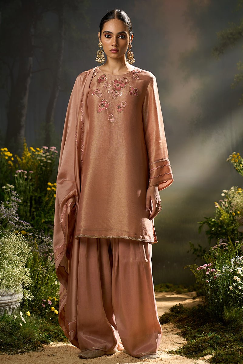 Rose Dawn Tissue Silk Festive Kurta Set