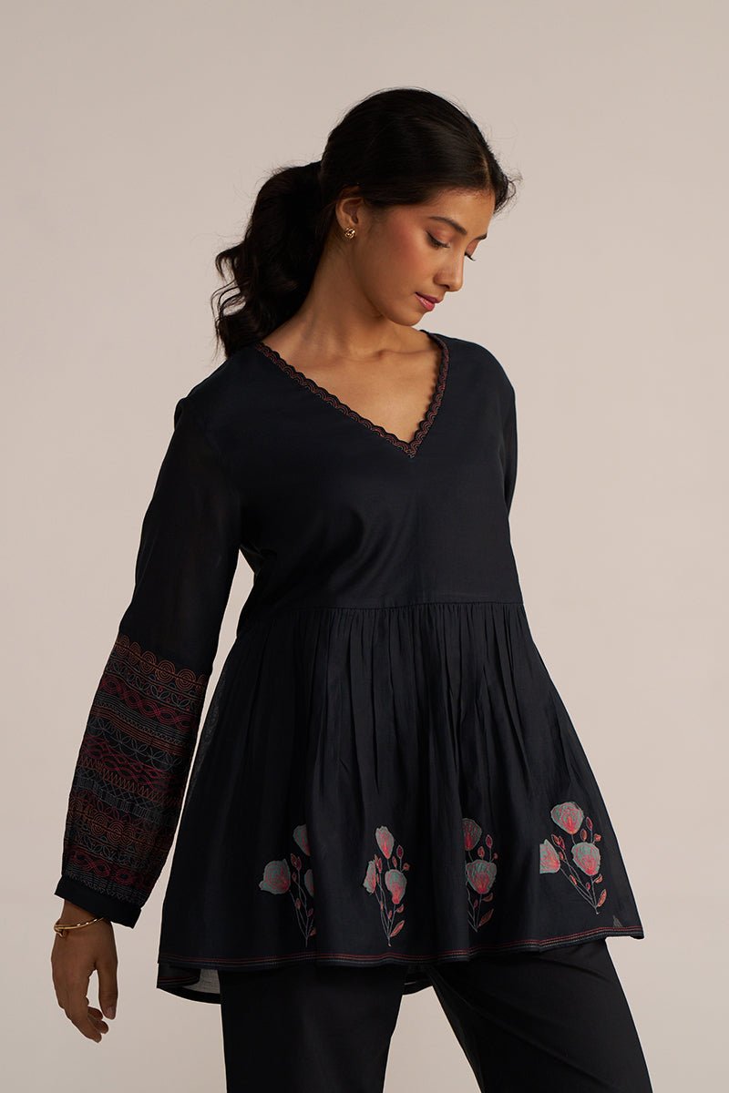 Black Embroidered Co-ord Set