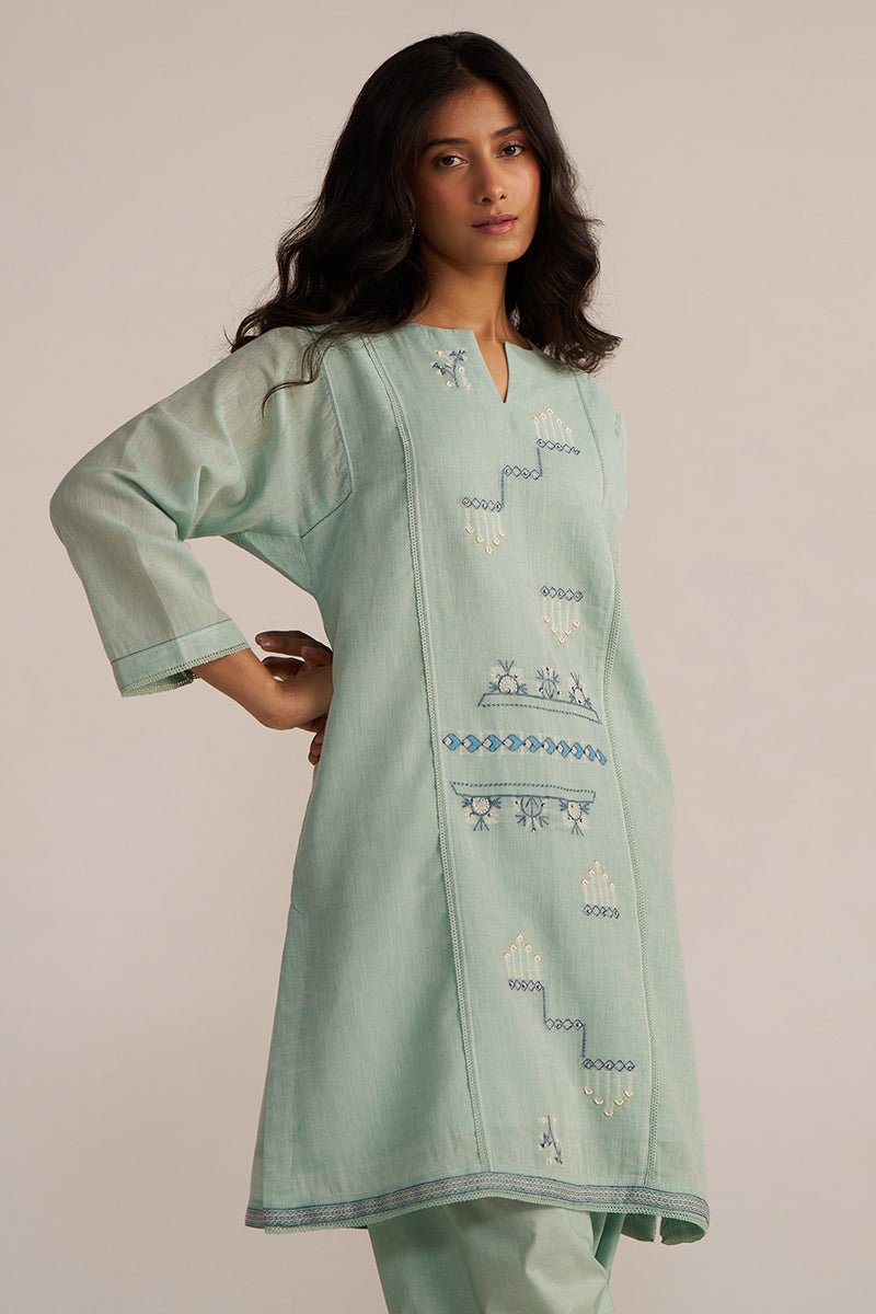 Aqua Woven Cotton Co-ord Set
