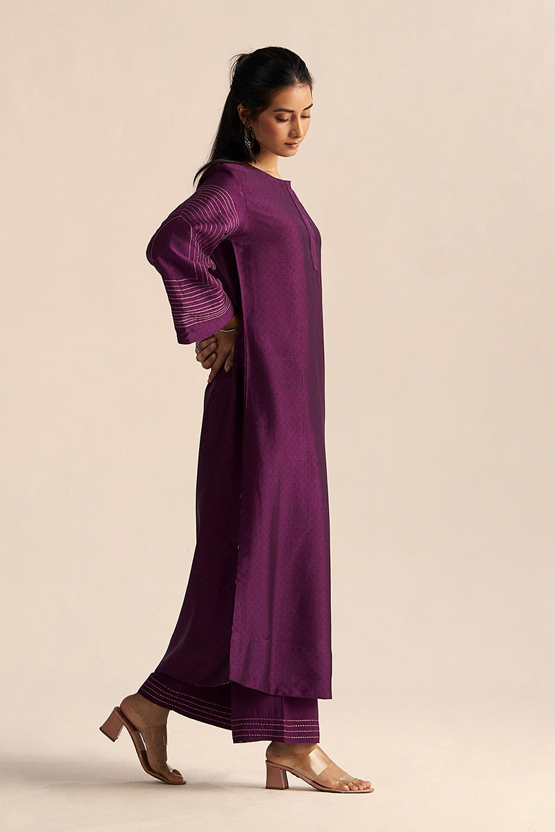 Plum Silk Co-ord Set