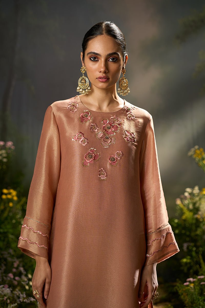 Rose Dawn Tissue Silk Festive Kurta Set