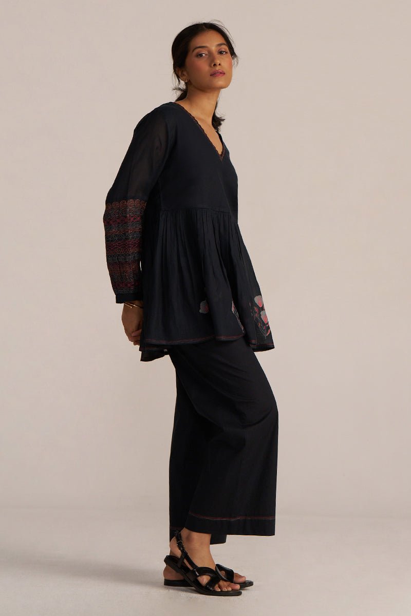 Black Embroidered Co-ord Set