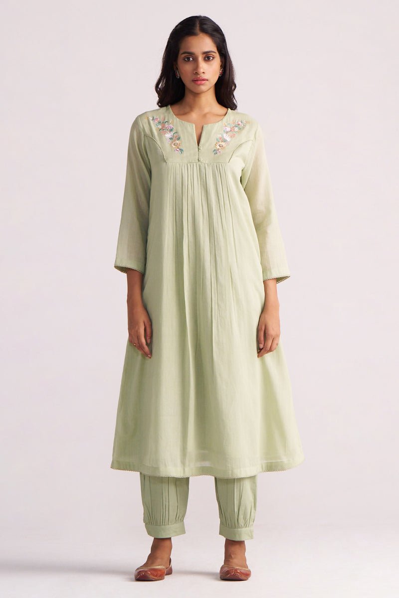 Quient Green Mul-Mul Co-ord Set