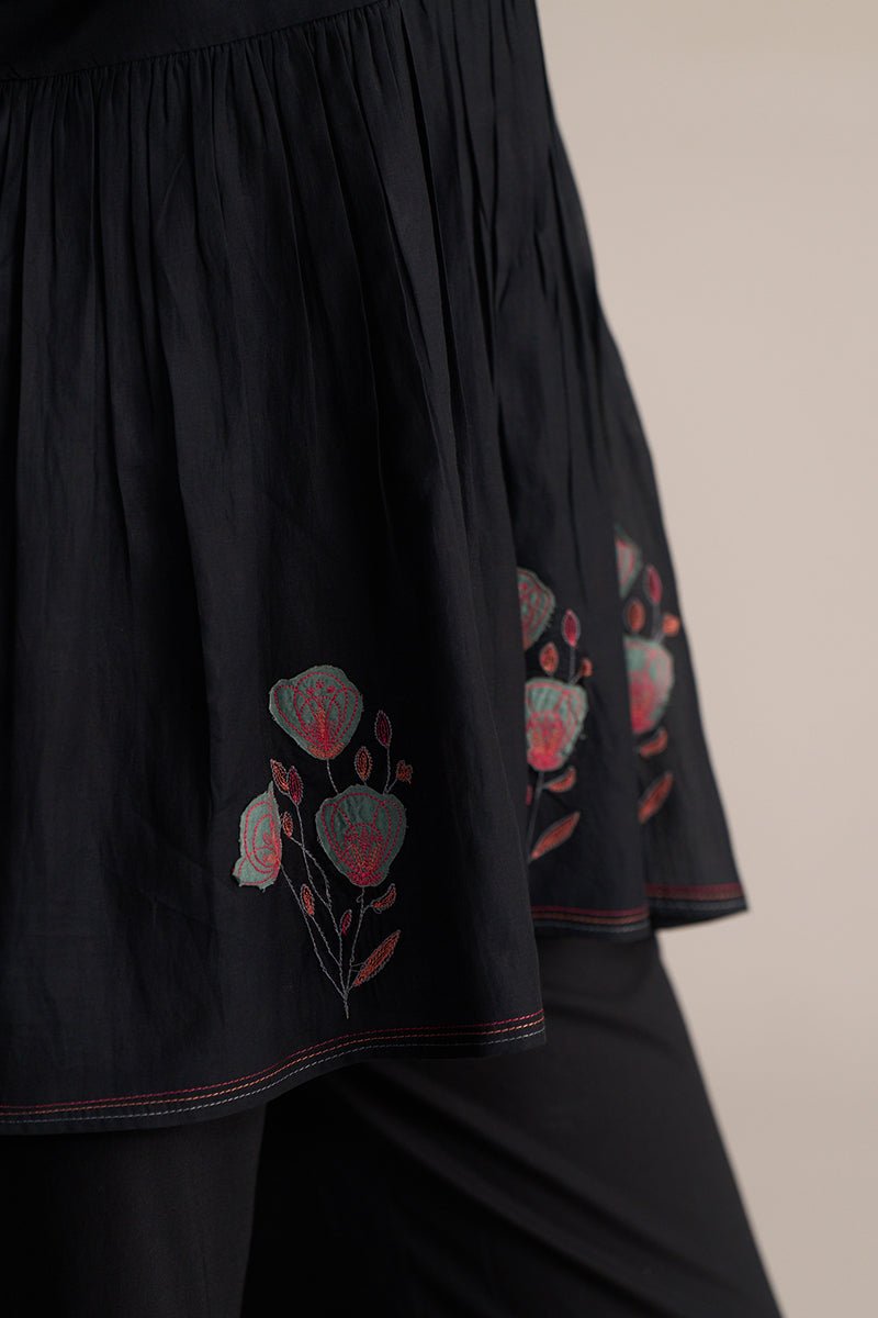 Black Embroidered Co-ord Set