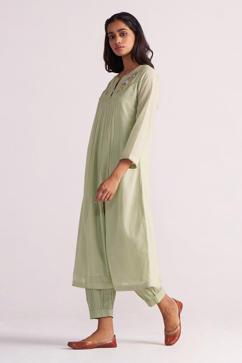 Quient Green Mul-Mul Co-ord Set