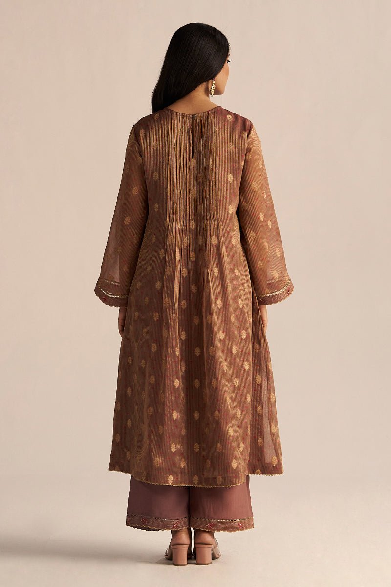 Cognac Brown Tissue Festive Co-ord Set