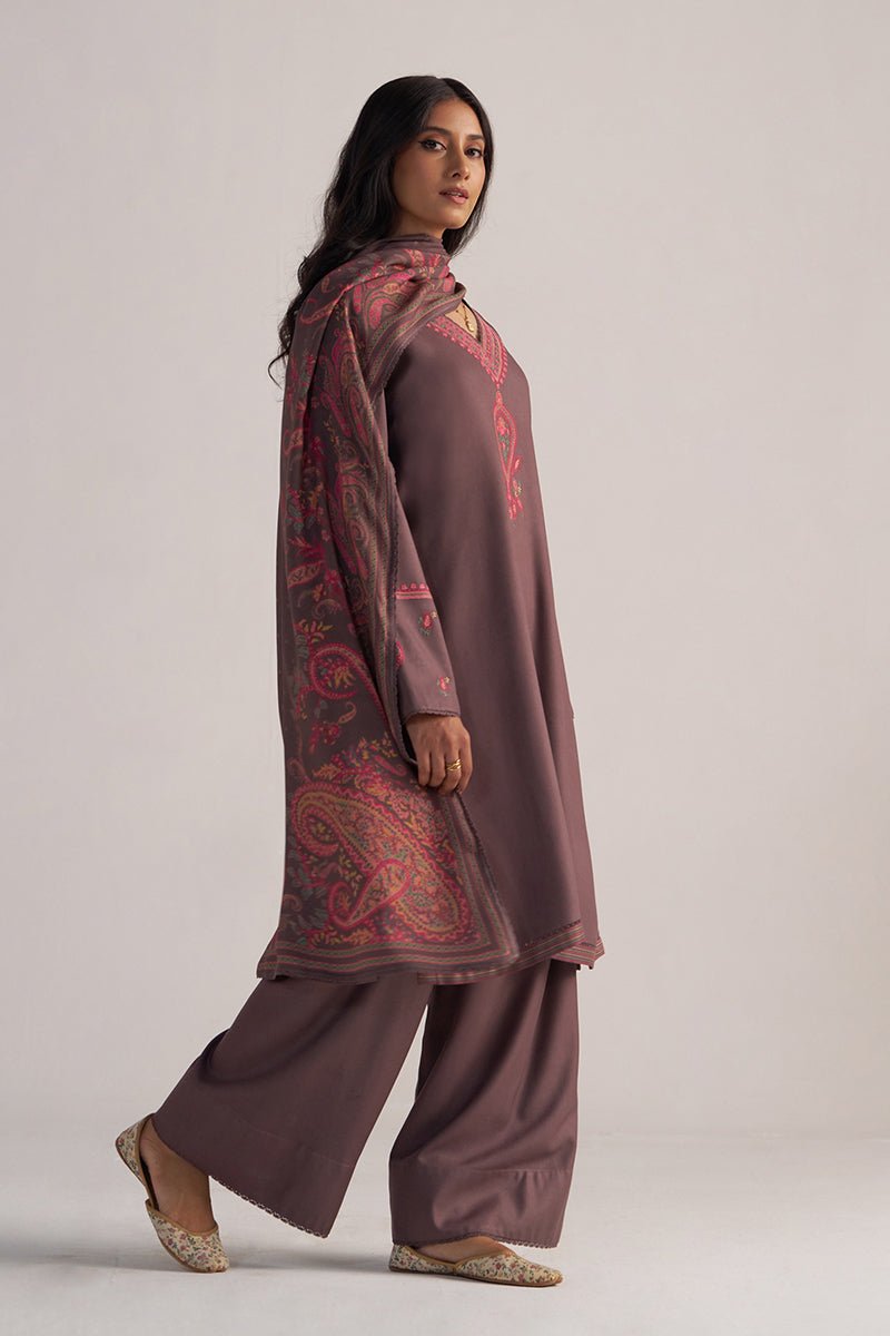 Plum Truffle Pashmina Kurta Set