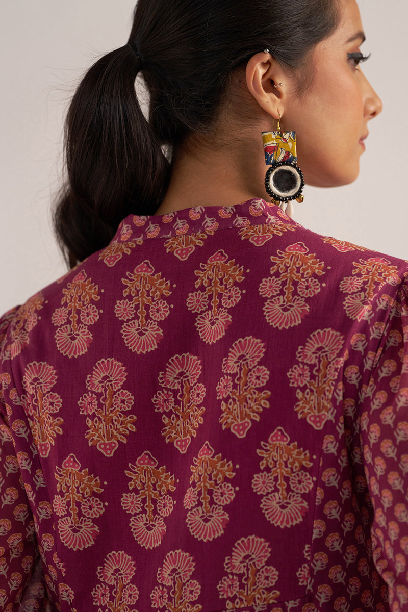 Dark Purple Mul Cotton Co-ord Set