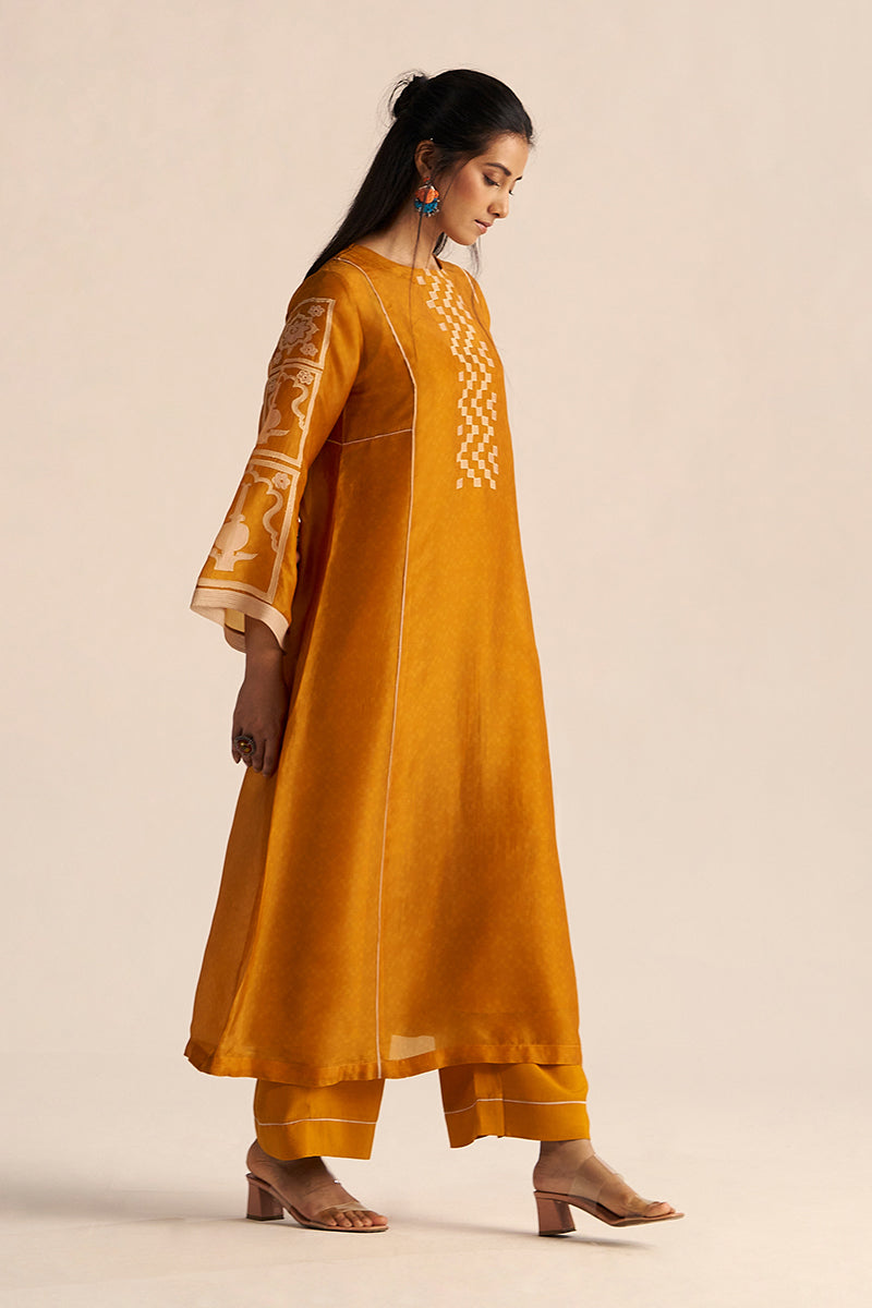 Nugget Yellow Silk Co-ord Set