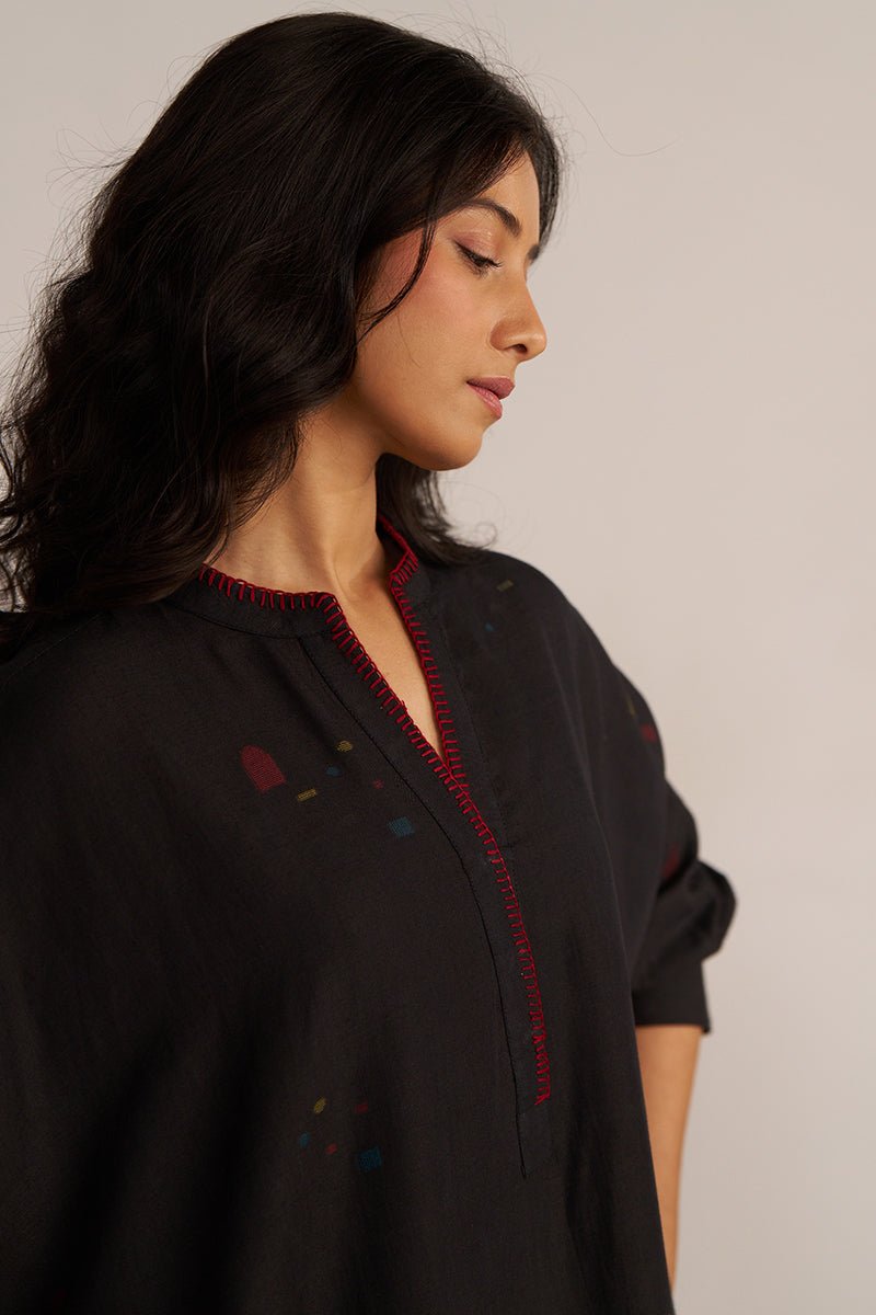 Black Multi-Colour Woven Co-ord Set