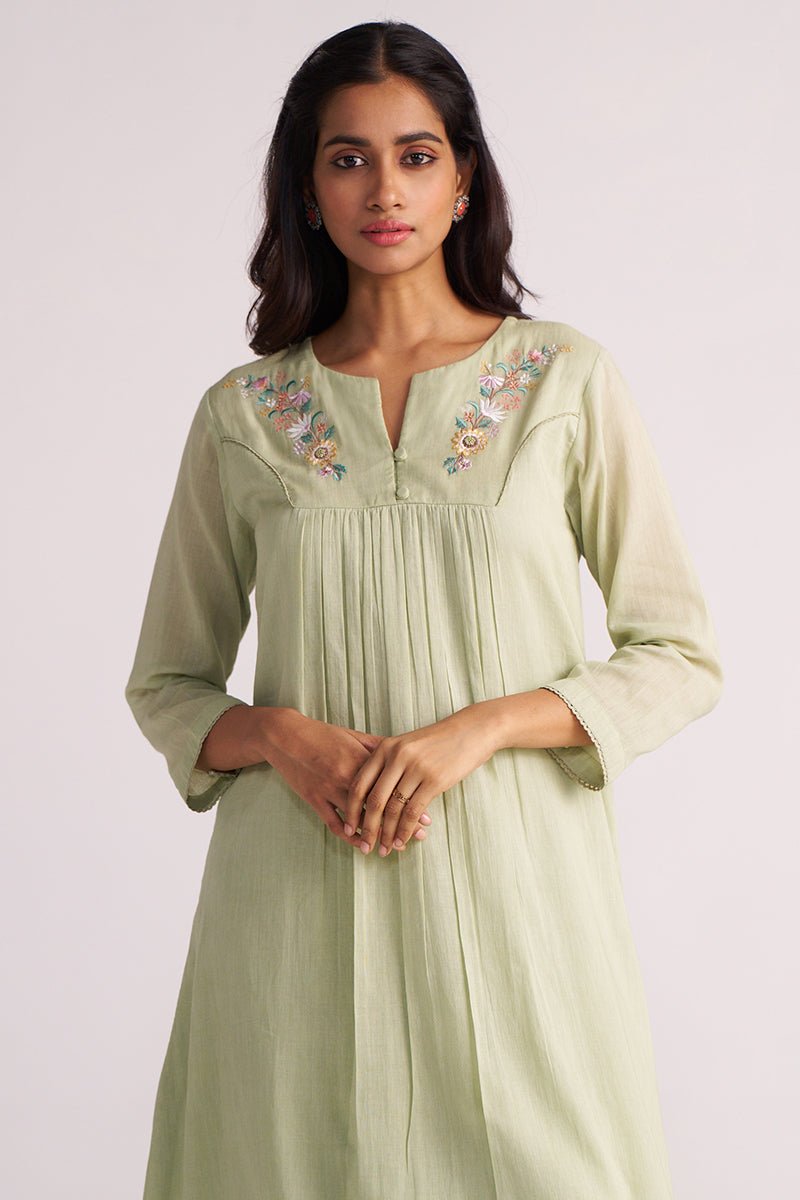 Quient Green Mul-Mul Co-ord Set