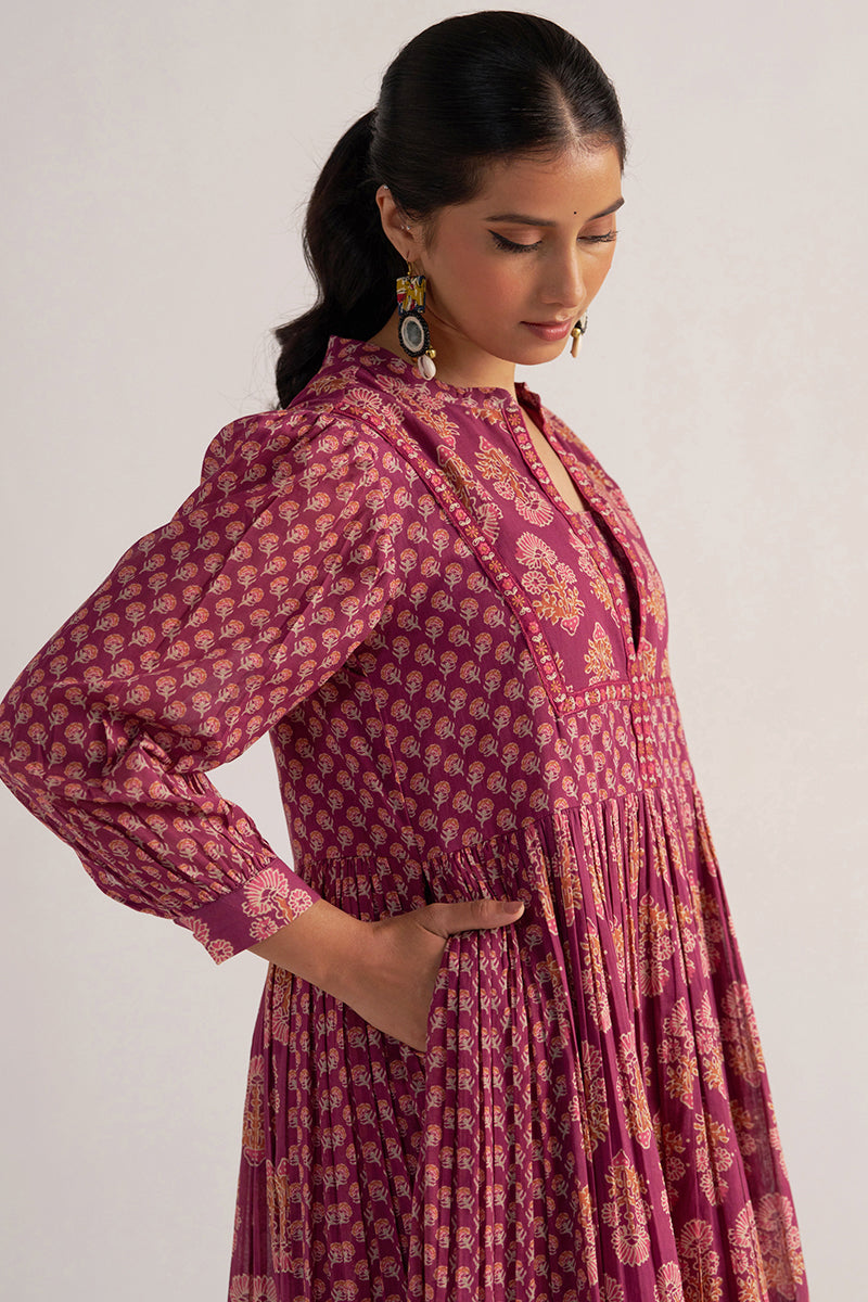 Dark Purple Mul Cotton Co-ord Set