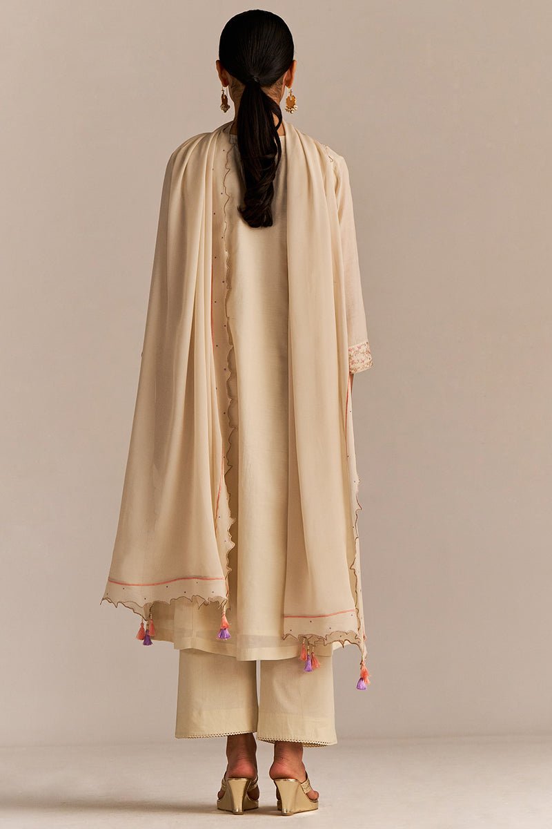 Buttercream Embroidered Kurta Set