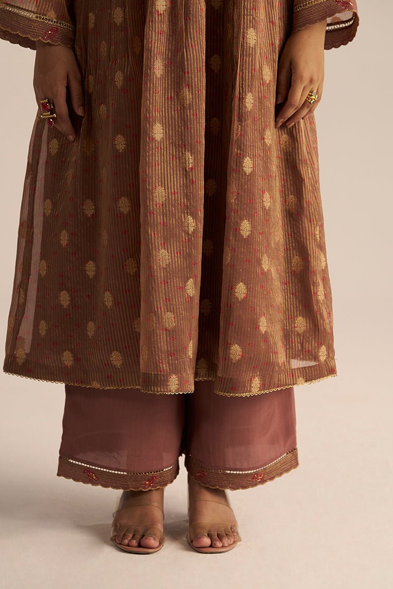 Cognac Brown Tissue Festive Co-ord Set