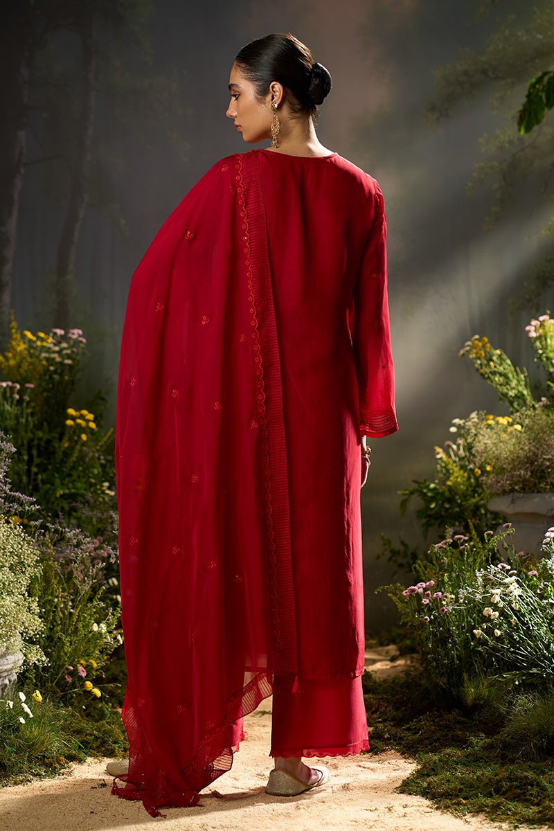 Salsa Red Festive Kurta Set