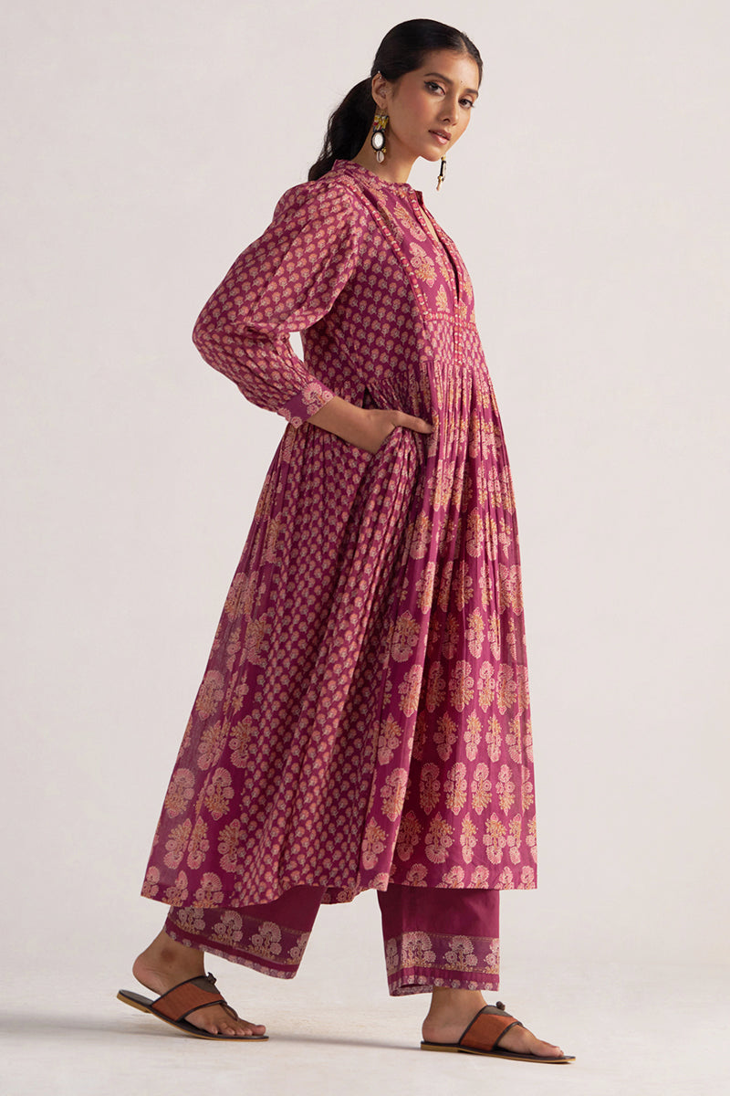 Dark Purple Mul Cotton Co-ord Set