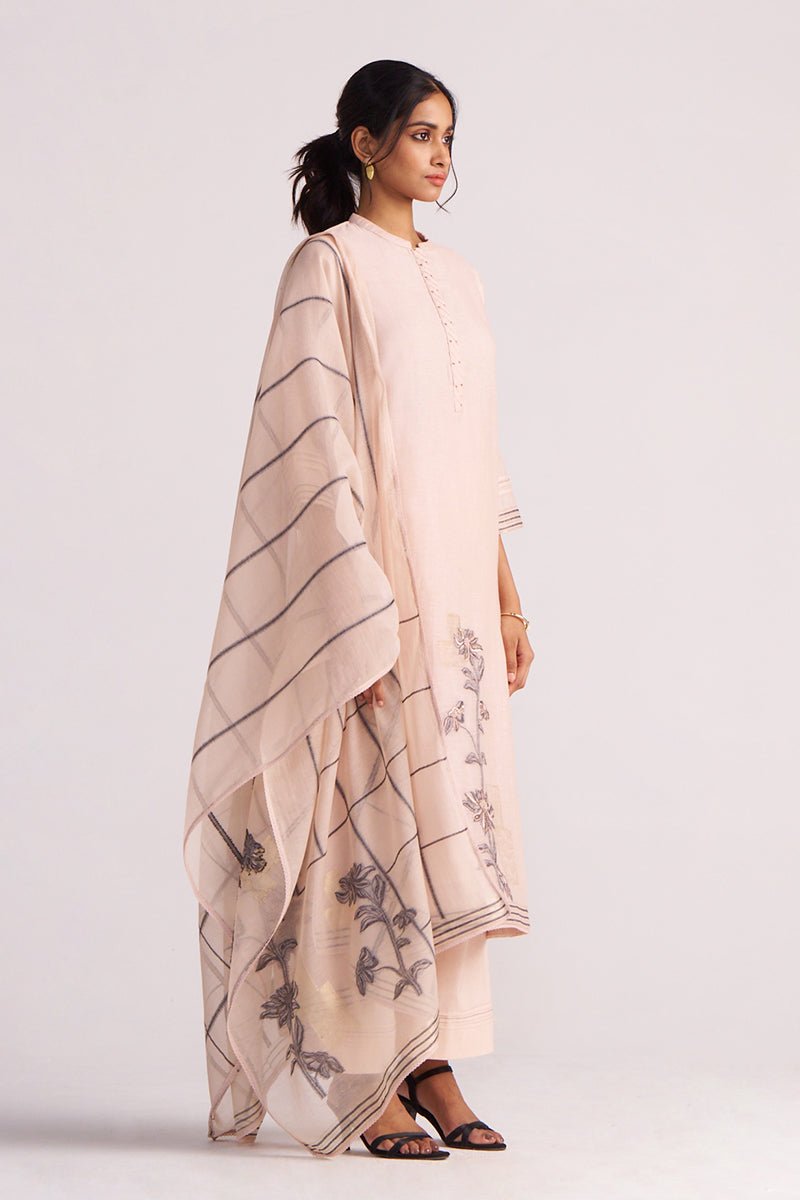 Sepia Rose Woven Chanderi Kurta Set