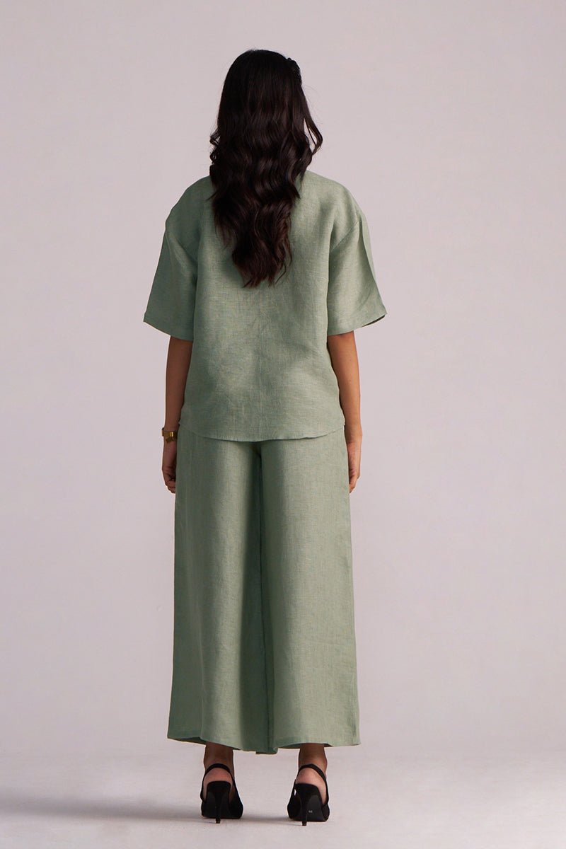 Lily Pad Green Pure Linen Co-ord Set