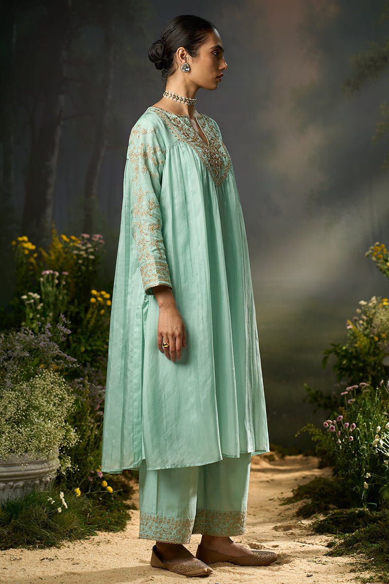 Dusty Aqua Festive Kurta Set