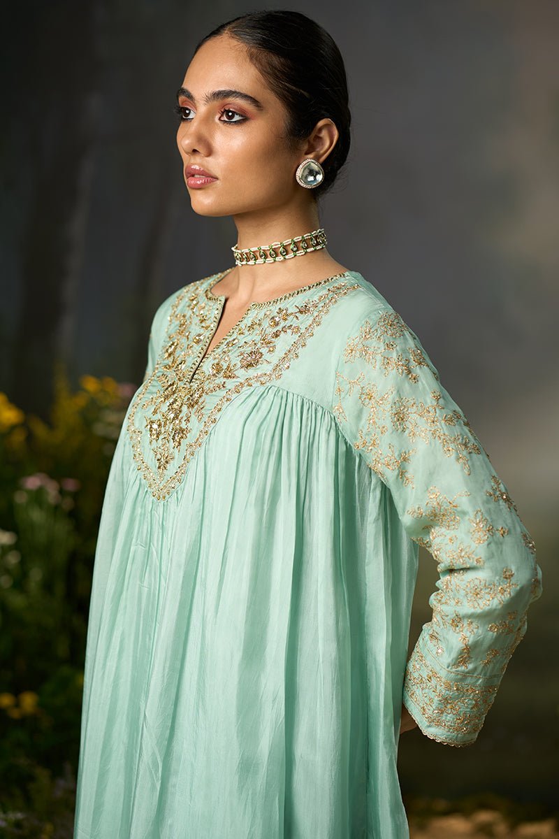 Dusty Aqua Festive Kurta Set