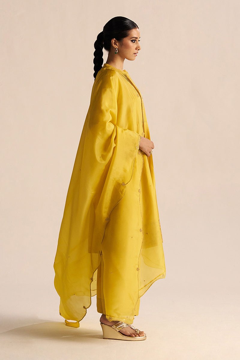 Bamboo Yellow Festive Kurta Set