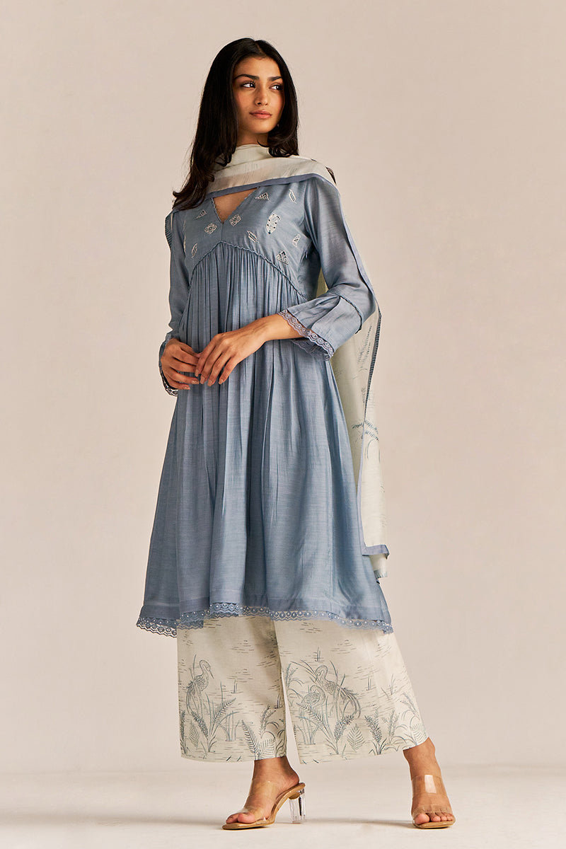 Stone Grey Kurta Set