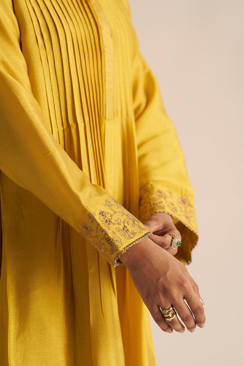 Bamboo Yellow Festive Kurta Set