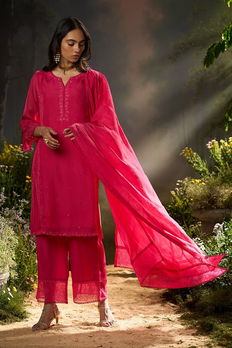 Azalea Pink Festive Kurta Set