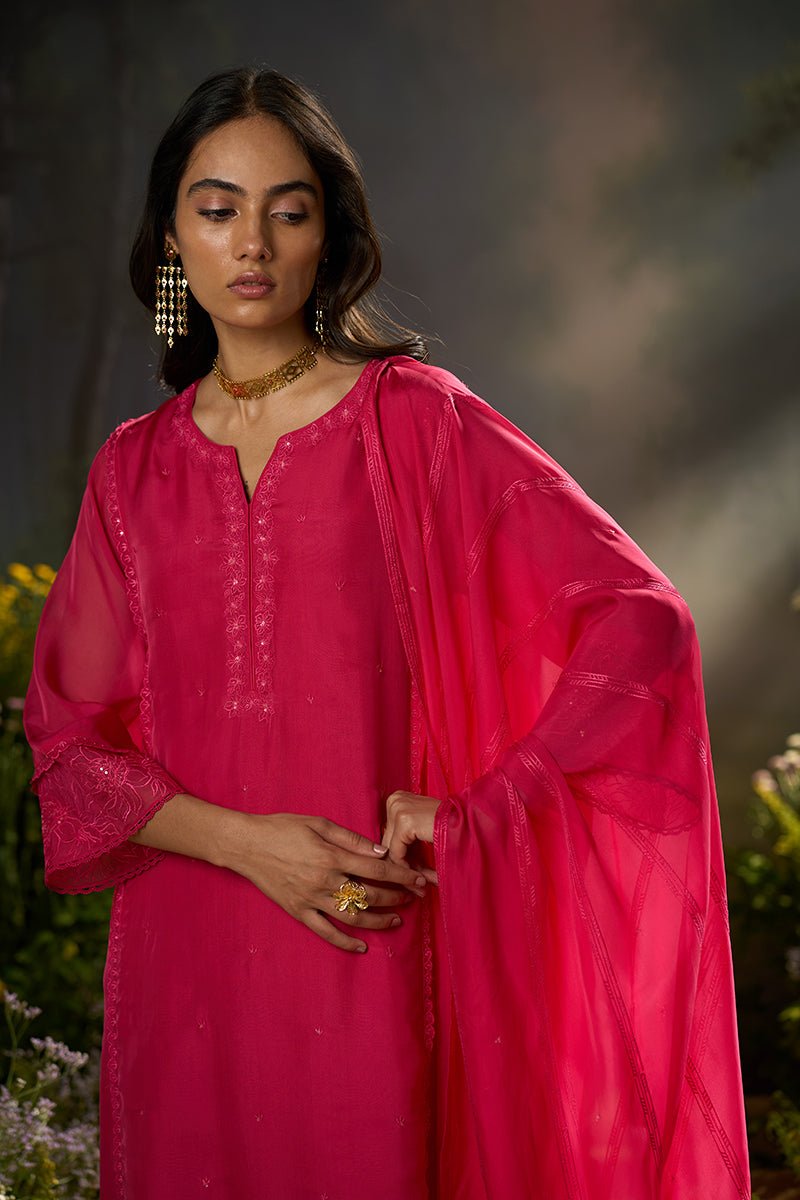 Azalea Pink Festive Kurta Set