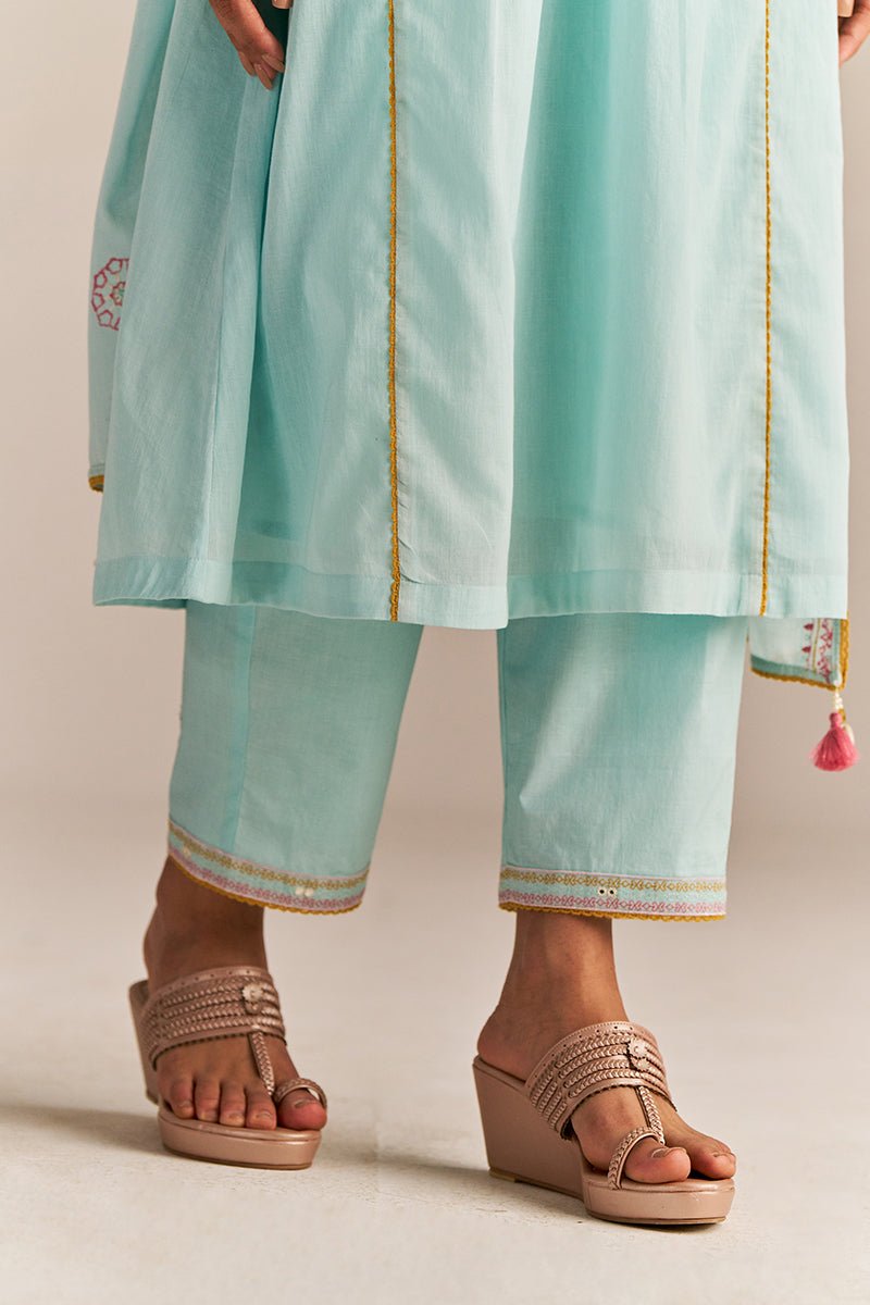 Fair Aqua Mul-Mul Kurta Set