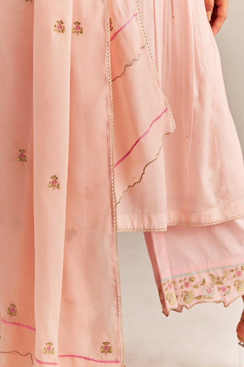 Crystal Pink Embroidered Kurta Set