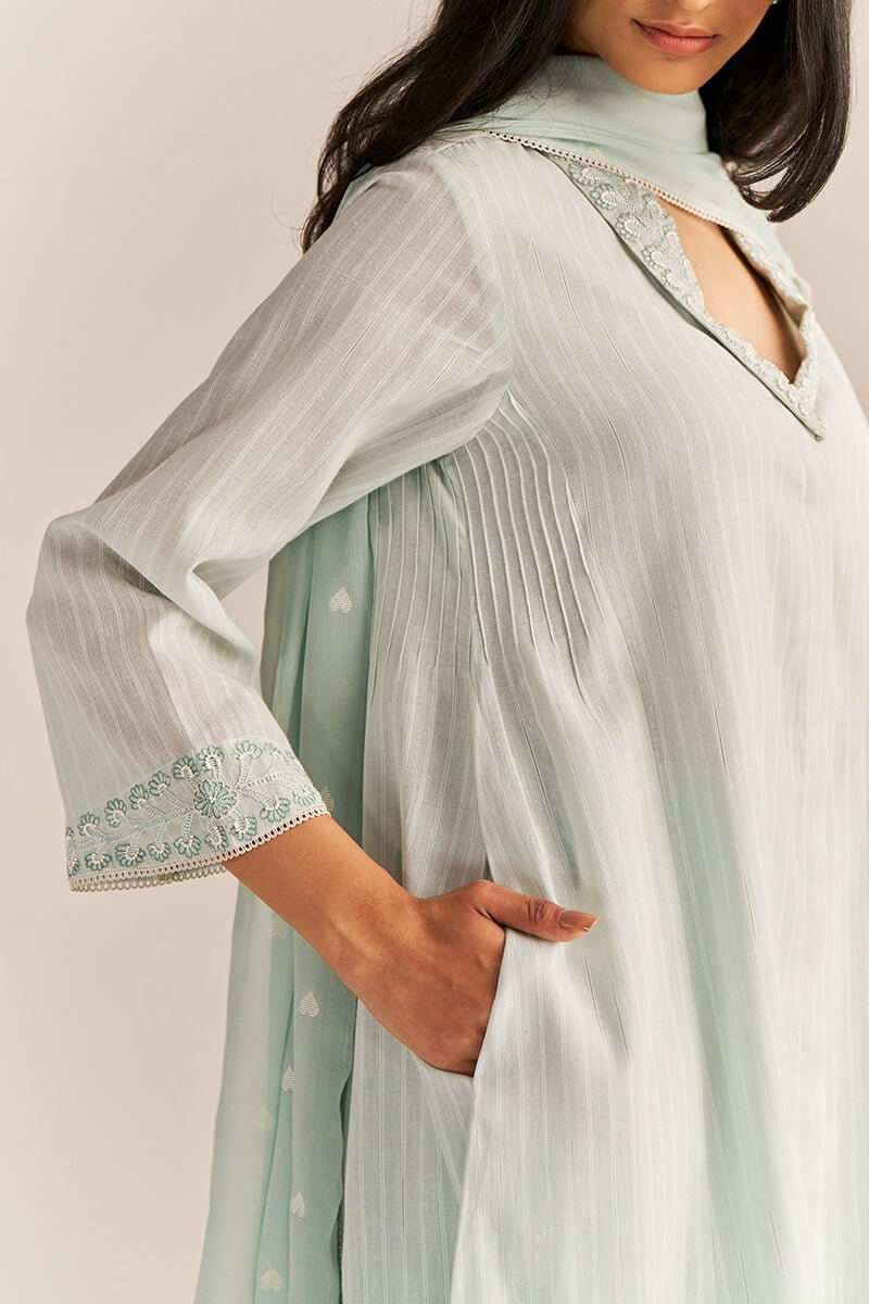 Soothing Sea Cotton Kurta Set