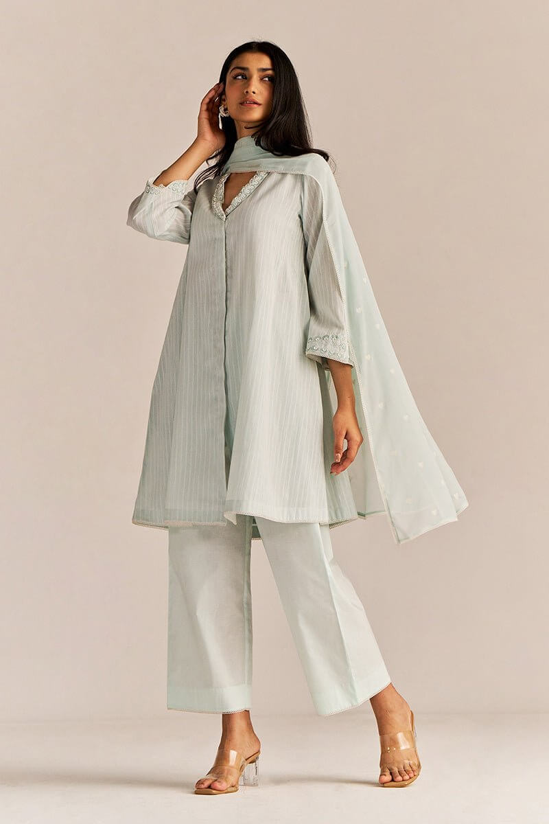 Soothing Sea Cotton Kurta Set