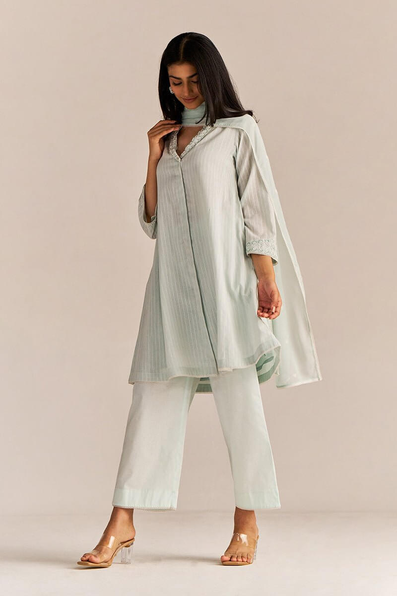 Soothing Sea Cotton Kurta Set