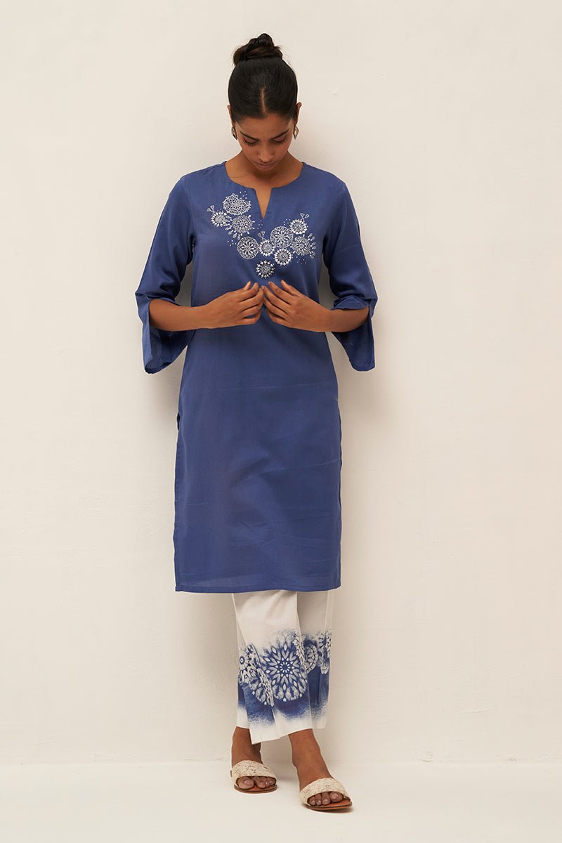 Blue and White Cotton Co-ord Set