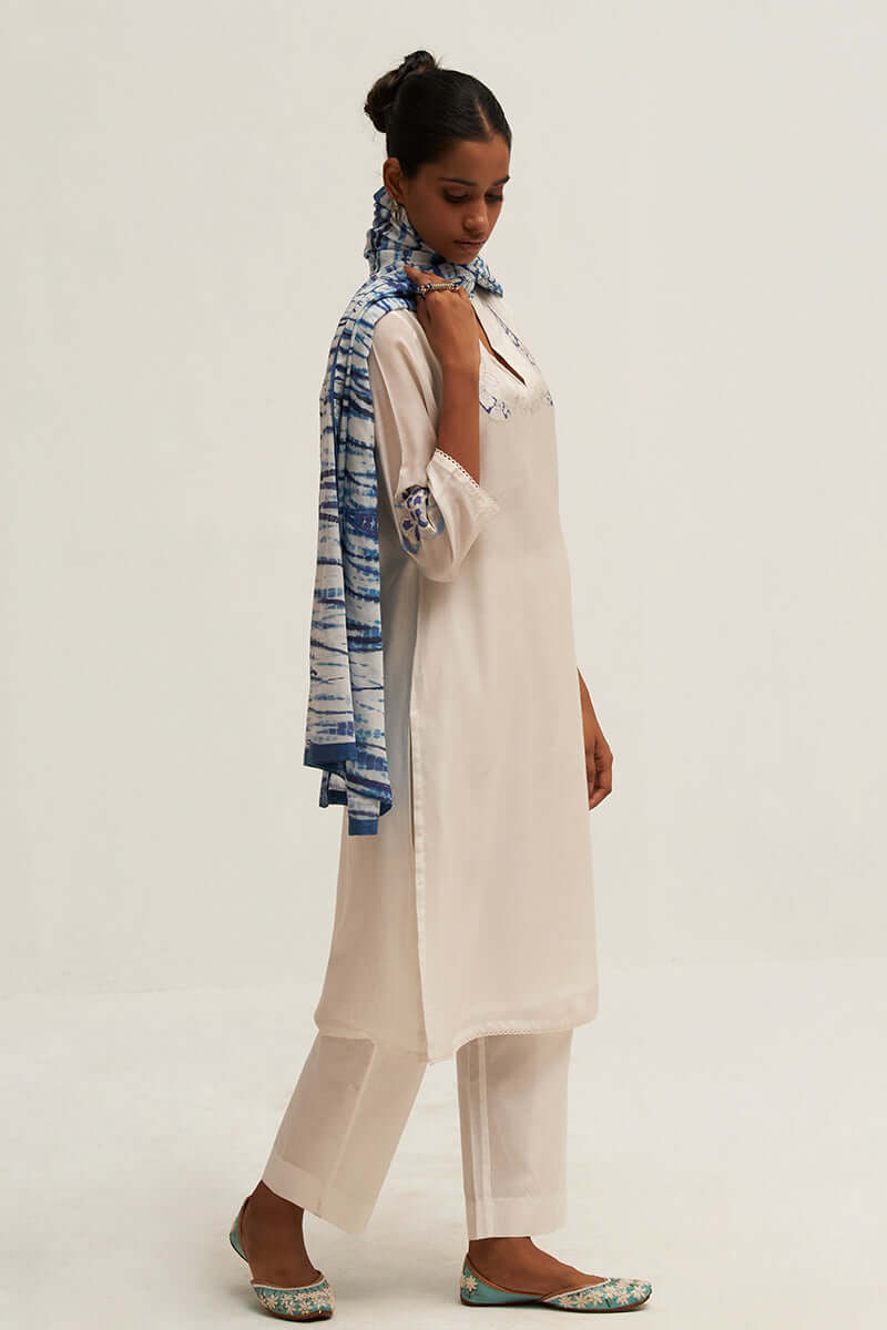 White Embroidered Salwar Suit