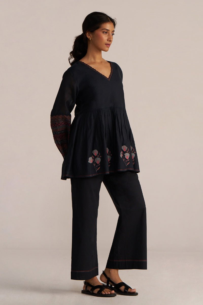 Black Embroidered Co-ord Set