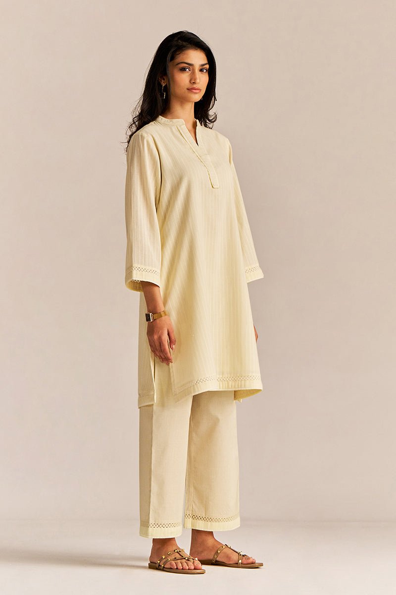 Fresh Lime Yellow Woven Cotton Co-ord Set