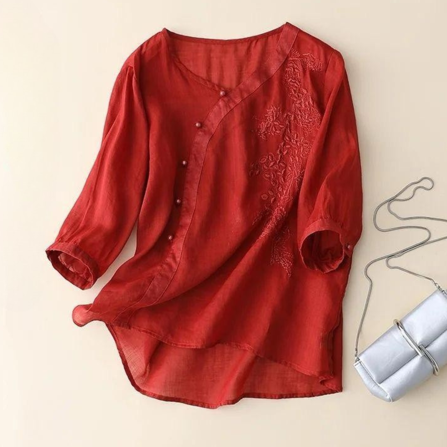 Pure Cotton Embroidered Elegant Top