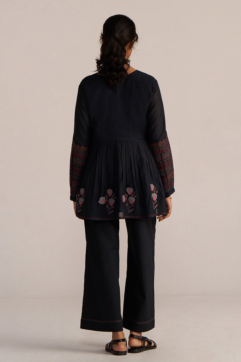 Black Embroidered Co-ord Set