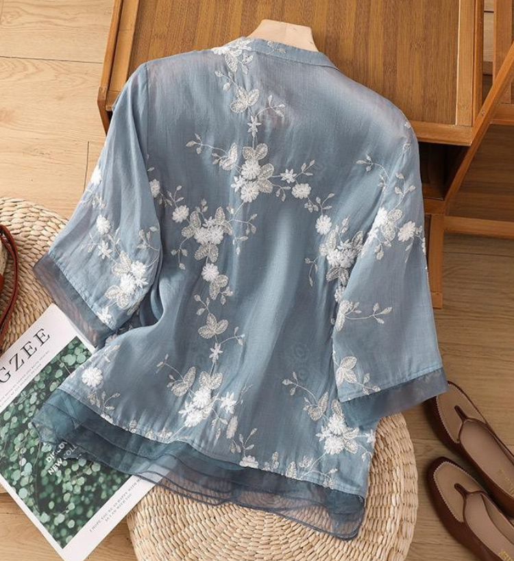 Pure Cotton Embroidered Shirt