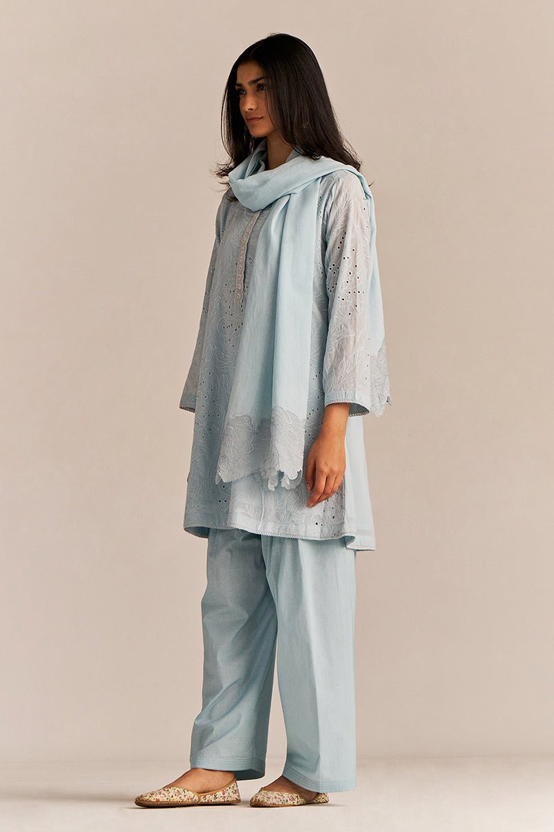 Powder Blue Embroidered Kurta Set