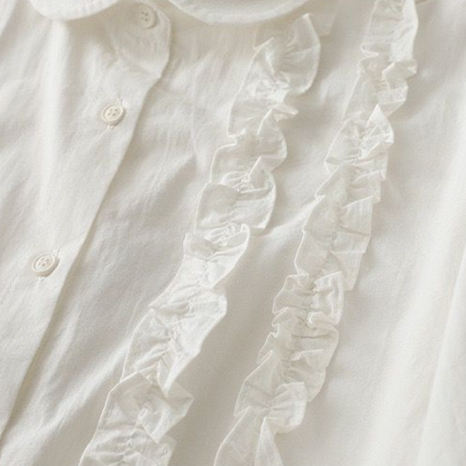 Pure Cotton Ruffled Shirt