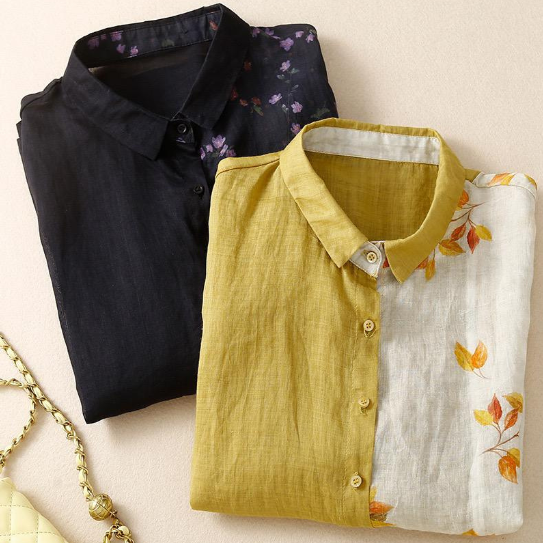 Pure Cotton Half Floral Printed Women Shirt
